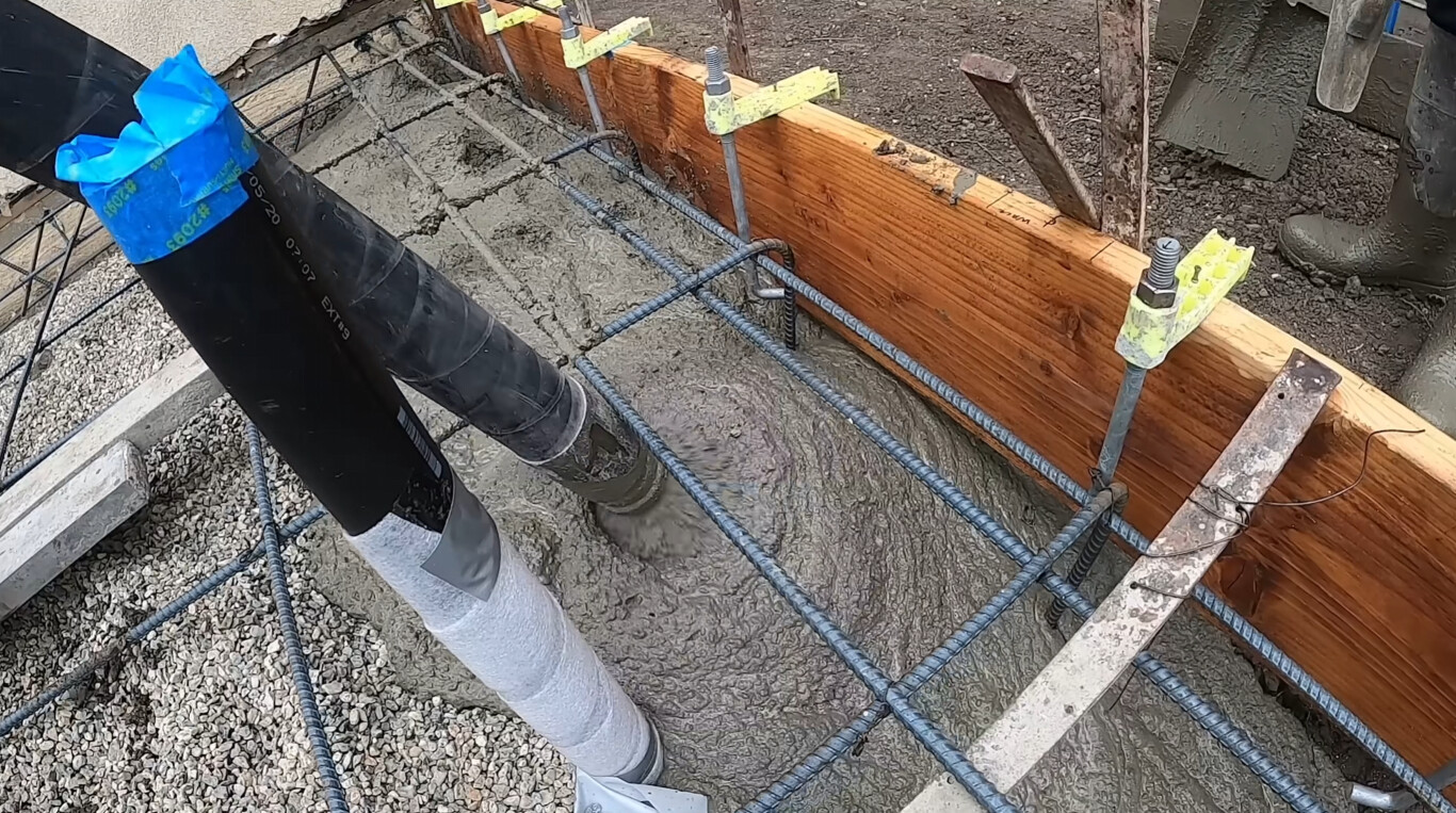 Concrete foundation construction with proper reinforcement in Bellflower